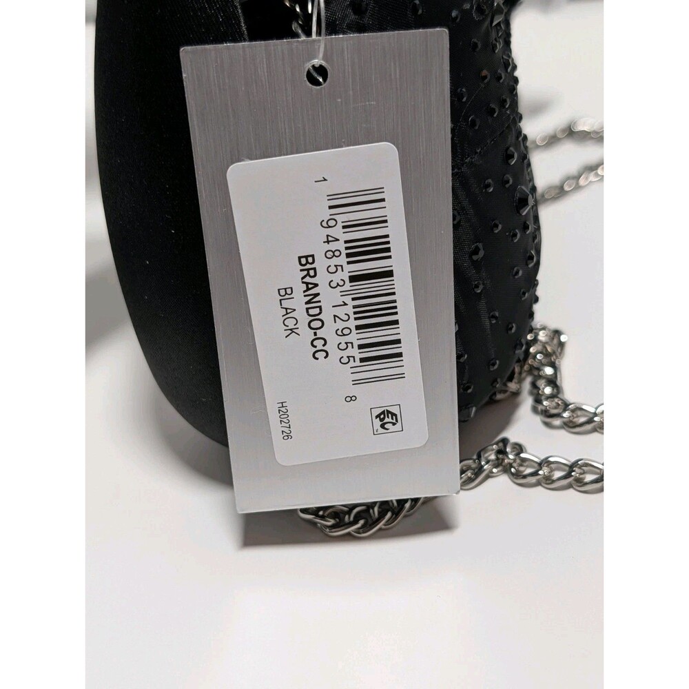 NINA Brando Black Crystal Evening Clutch Top Handle Chain Strap Formal Bag NWT - Picture 8 of 16